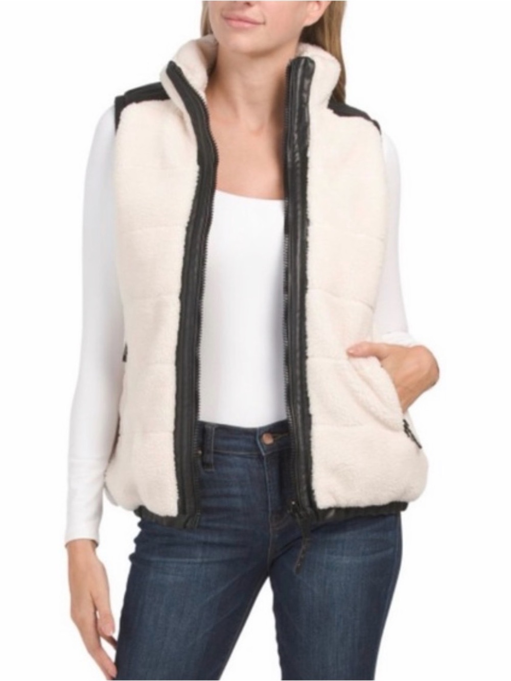 Rebecca Minkoff Reversible Sherpa Faux Leather Puffer Vest NWT